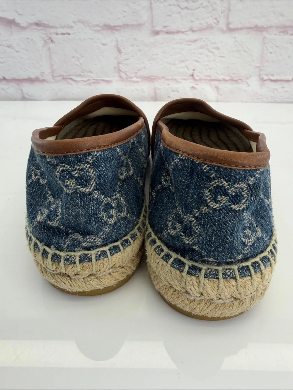 Gucci Blue Denim Espadrille Flats 6.5